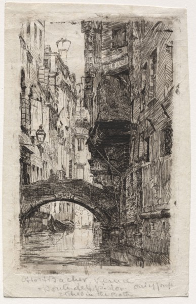 Ponte del Pistor. Otto H. Bacher (American, 1856-1909). Etching