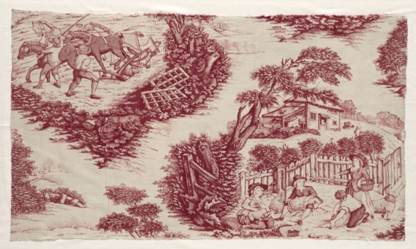 Fragment of Printed Cotton, c. 1785 - 1790. England, late 18th century. Copperplate printed cotton;