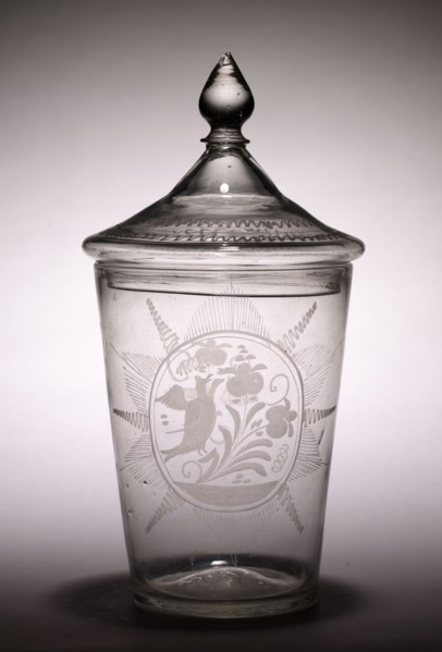 Flip Glass, late 1700s. America, 18th century. Glass; diameter: 11.2 cm (4 7/16 in.); overall: 26 x