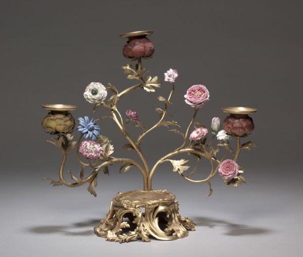 Candelabrum with Parrot (Candelabrum), c. 1750. France, style of Louis XV, 18th century. Gilt
