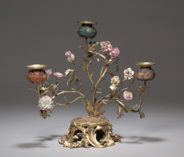 Candelabrum with Parrot (Candelabrum), c. 1750. France, style of Louis XV, 18th century. Gilt