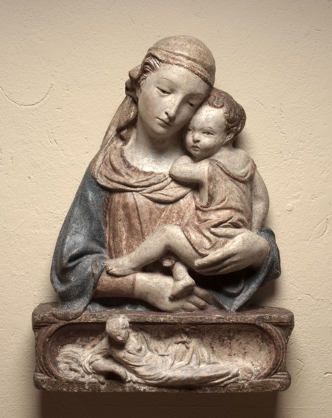 Madonna and Child, c. 1450. Circle of Lorenzo Ghiberti (Italian, 1378-1455). Polychromed