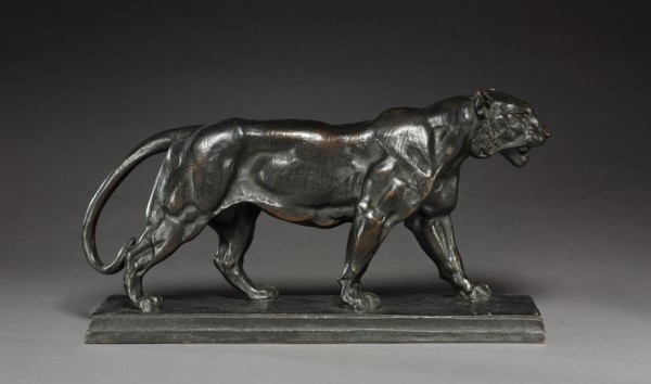 Walking Tiger, c. 1836. Antoine-Louis Barye (French, 1796-1875). Bronze; overall: 21 x 40.3 cm (8