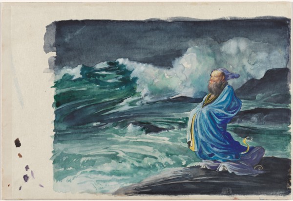 A Rishi Stirring Up a Storm, 1897. John La Farge (American, 1835-1910). Watercolor and gouache over