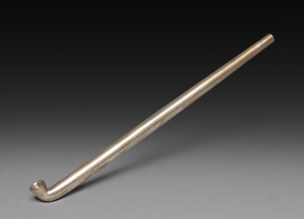 Tobacco Pipe, 1800s-1900s. Japan, 19th-20th century. Silver; overall: 19.8 cm (7 13/16 in.).