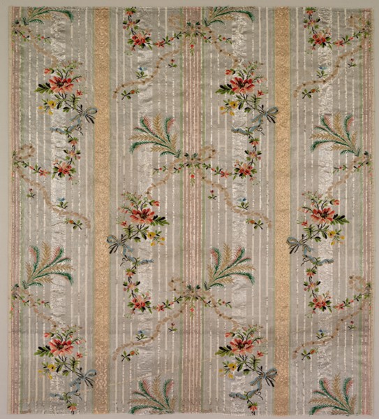 Taffeta, 1774-1793. France, 18th century, Period of Louis XVI (1774-1793). Taffeta, brocaded and