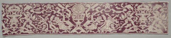 Embroidered Border, 1500s-1600s. Italy, 16th-17th century. Embroidery; silk on linen; overall: 13.7