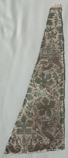 Silk Fragments, 1350-1399. Italy, Lucchese, second half of 14th century. Lampas weave, brocaded;