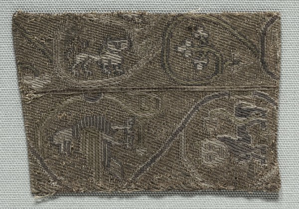 Fragment of a Galloon, 11th-12th century. Italy, Sicily, Palermo, 11th-12th century. Tablet weave;