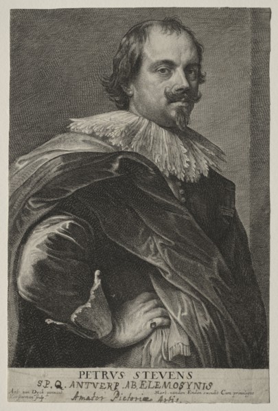Portrait of Peter Stevens. Lucas Emil Vorsterman (Flemish, 1595-1675). Etching and engraving