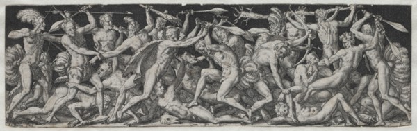 Combats and Triumphs No. 7. Etienne Delaune (French, 1518/19-c. 1583). Engraving