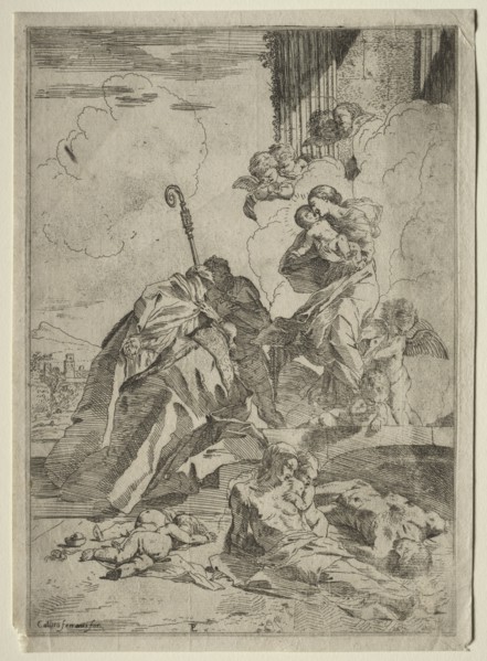 Three  Lucchese Saints interceding with the Virgin for the Victims of the plague, ca. 1630-31.