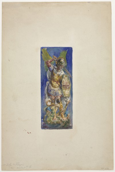 Design for Stained Glass. John La Farge (American, 1835-1910). Watercolor;