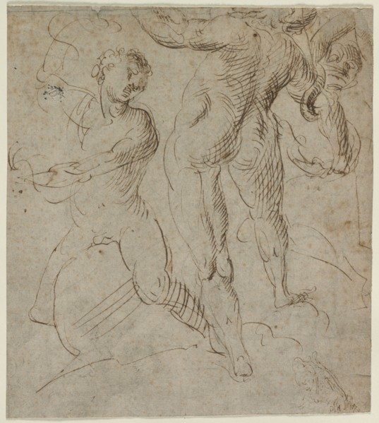 Laocoön (recto); Battle of the Milvian Bridge (fragment) (verso), second half 16th Century. Italy,