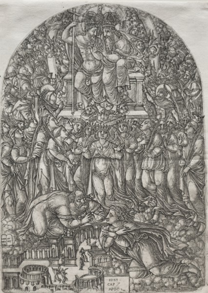The Apocalpse:  An Innumerable Multitude which stand before the Throne, 1555. Jean Duvet (French,