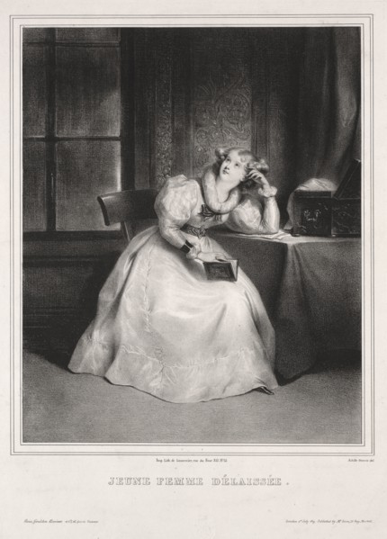 Reverie. Achille Devéria (French, 1800-1857). Lithograph