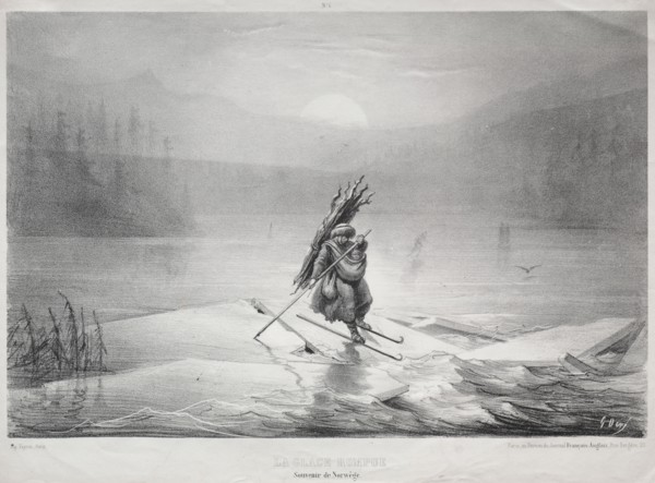 The Breaking Ice, Souvenir of Norway. Gustave Doré (French, 1832-1883). Lithograph