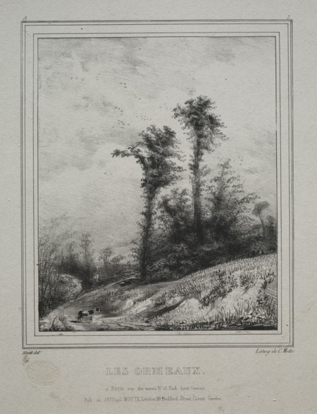 Landscapes:  Young Elm Trees, 1829. Paul Hüet (French, 1803-1869). Lithograph