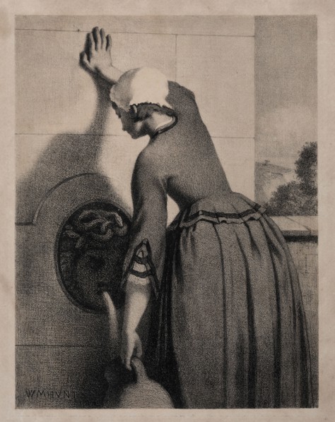 Women at a Well. William Morris Hunt (American, 1824-1879). Lithograph