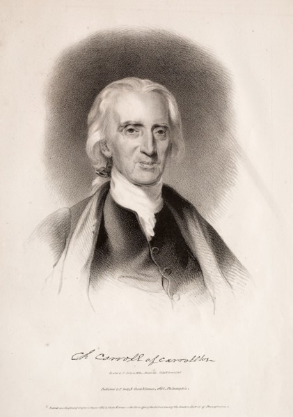 Charles Carroll of Carrollton, Maryland, 1832. Albert Newsam (American, 1809-1864). Lithograph
