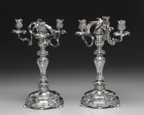Candelabrum Pair , 1757-1758. François Thomas Germain (French, 1726-1791). Silver; diameter: 19.9