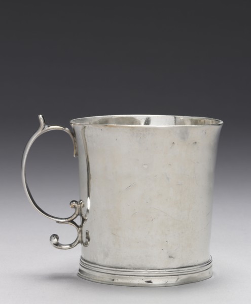 Mug, 1680-1710. John Coney (American, 1656-1722). Silver; with handle: 8.9 x 11.6 cm (3 1/2 x 4