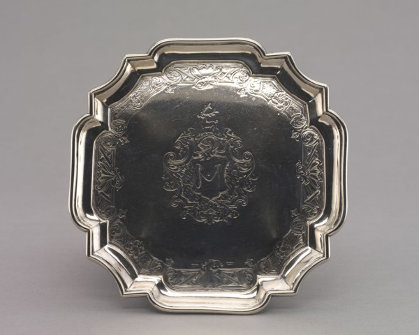 Salver, 1740-1750. Jacob Hurd (American, 1702-1758). Silver; overall: 3 x 16 x 16.3 cm (1 3/16 x 6