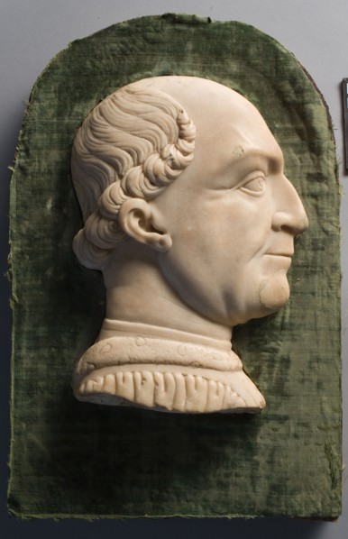 Portrait of Francesco Sforza and Frame, 1450-1499. Italy, Lombardy, 15th century. Marble; head: 28