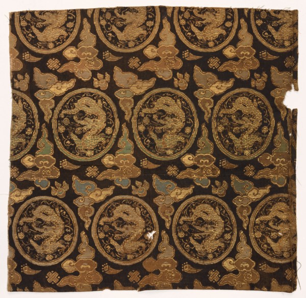 Silk Textile, 1700s. Japan, 18th century. Silk, metallic thread; average: 32.6 x 30.5 cm (12 13/16
