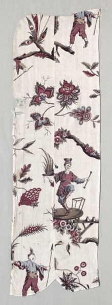 Woodblock Printed Textile Fragments, c. 1785. France, late 18th century. Woodblock print on cotton