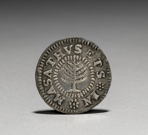 Pine Tree Shilling (obverse), 1652. John Hull (American, 1624-1683), Robert Sanderson (American,