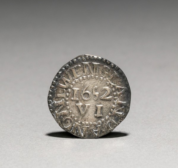 Pine Tree Sixpence (reverse), 1652. John Hull (American, 1624-1683), Robert Sanderson (American,
