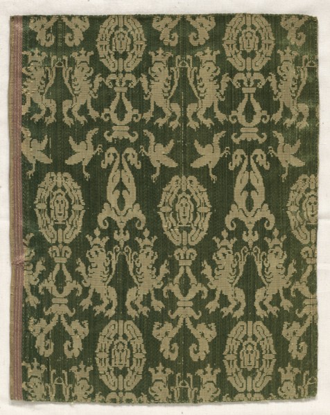 Satin Fragment, 15th-16th century. Spain, 15th-16th century. Lampas weave, silk; average: 25.1 x 20