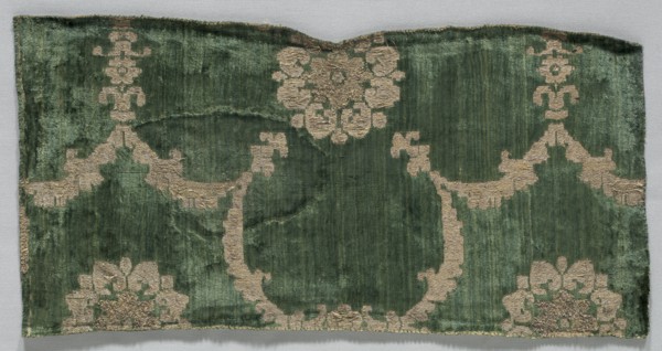 Velvet Fragment, 1400s. Italy, 15th century. Velvet (cut, voided, and brocaded): silk and gold