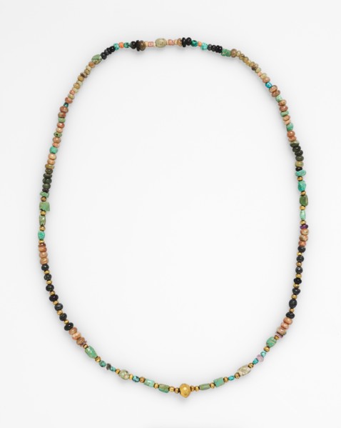 Necklace, before 1532. Peru. Pink quartz, amethyst, gold and turquoise; overall: 83.8 cm (33 in.).