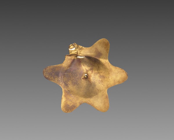 Headdress Ornament, c. 300 BC-AD 200. Peru, South Coast, Paracas. Hammered and embossed gold-copper
