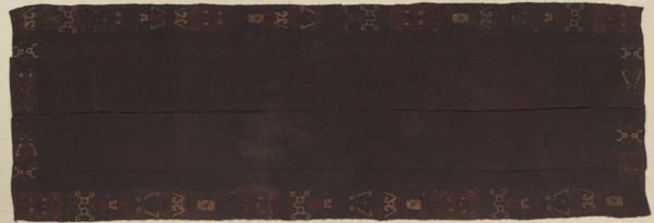 Mantle, c. 600-400 B.C.. Peru, South Coast, Paracas, c. 600-400 BC. Embroidery on wool ground;