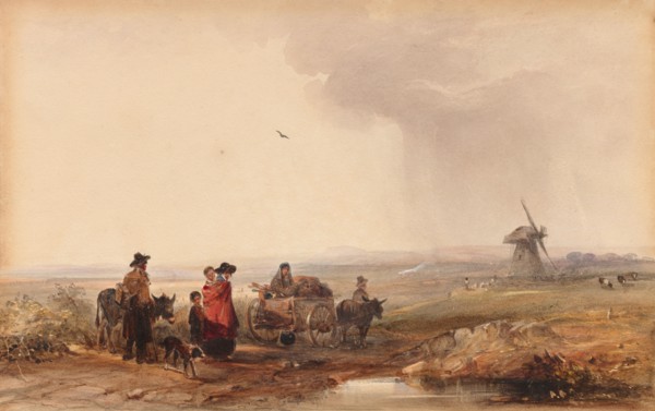 Gypsy Camp, Holland, 1800s. George Bryant Campion (British, 1795-1870). Watercolor;