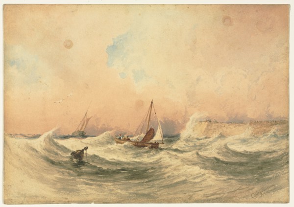 Marine. Anthony Vandyke Copley Fielding (British, 1787-1855). Watercolor; sheet: 24.2 x 30.5 cm (9