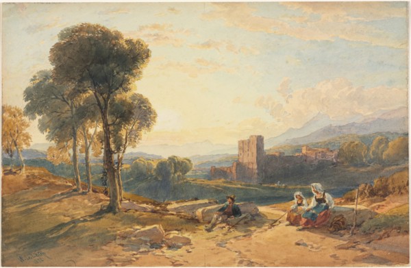 Landscape, Italy, 1872. William Leighton Leitch (British, 1804-1883). Watercolor;