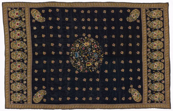 Shawl, 1800s. China, 19th century. Embroidery, silk; average: 215.9 x 138.5 cm (85 x 54 1/2 in.)