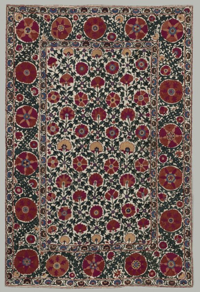 Wall Hanging, 1850-1899. Uzbekistan, Bukhara or Shahr-i Sabz, 19th century. Silk, cotton; plain