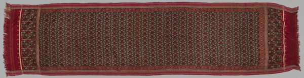 Silk Patolu Sari, 1800s. India, Gujarat, 19th century. Tabby weave, double ikat; silk; overall: 419
