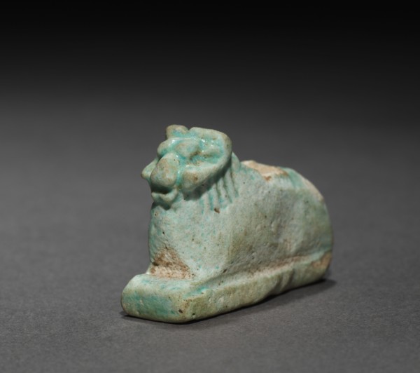 Ram Amulet, 305-30 BC. Egypt, Ptolemaic Dynasty. Light robin's egg blue faience; overall: 2.1 x 1.1