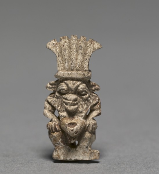 Amulet of Bes, 525-332 BC. Egypt, Late Period, Probably Dynasty 27--Second Persian Period. Gray