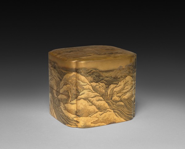 Covered Box, late 1800s. Japan, Meiji Period (1868-1912). Wood with lacquer and gold; overall: 10.2