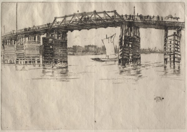 Old Battersea Bridge. James McNeill Whistler (American, 1834-1903). Etching