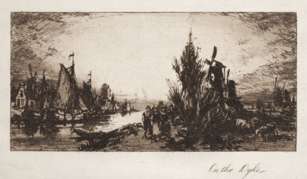 On the Dyke, 1885. Charles A. Vanderhoof (American, 1928). Etching