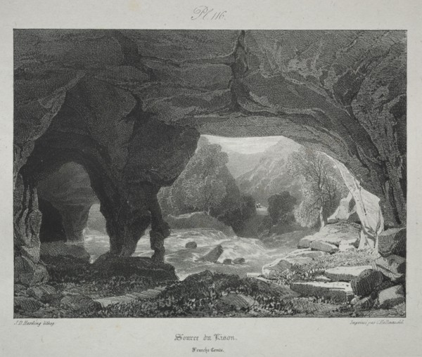 Voyages pittoresques et romantiques dans l'ancienne France.  Franche-Comté:  Source du Lison, 1825.