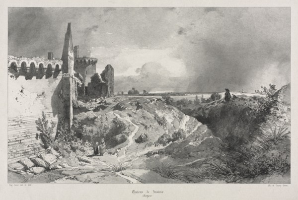 Voyages pittoresques et romantiques dans l'ancienne France.  Bretagne:  Chateau de Susinio. Eugène